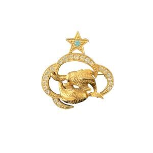 Vintage St Labre Signed Pisces Brooch